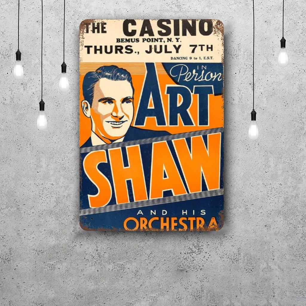 Artie Shaw Metal Signs wall decor Vintage Tin Signs Captain Metal Poster Decor for Bar Pub Club Wall Decoration