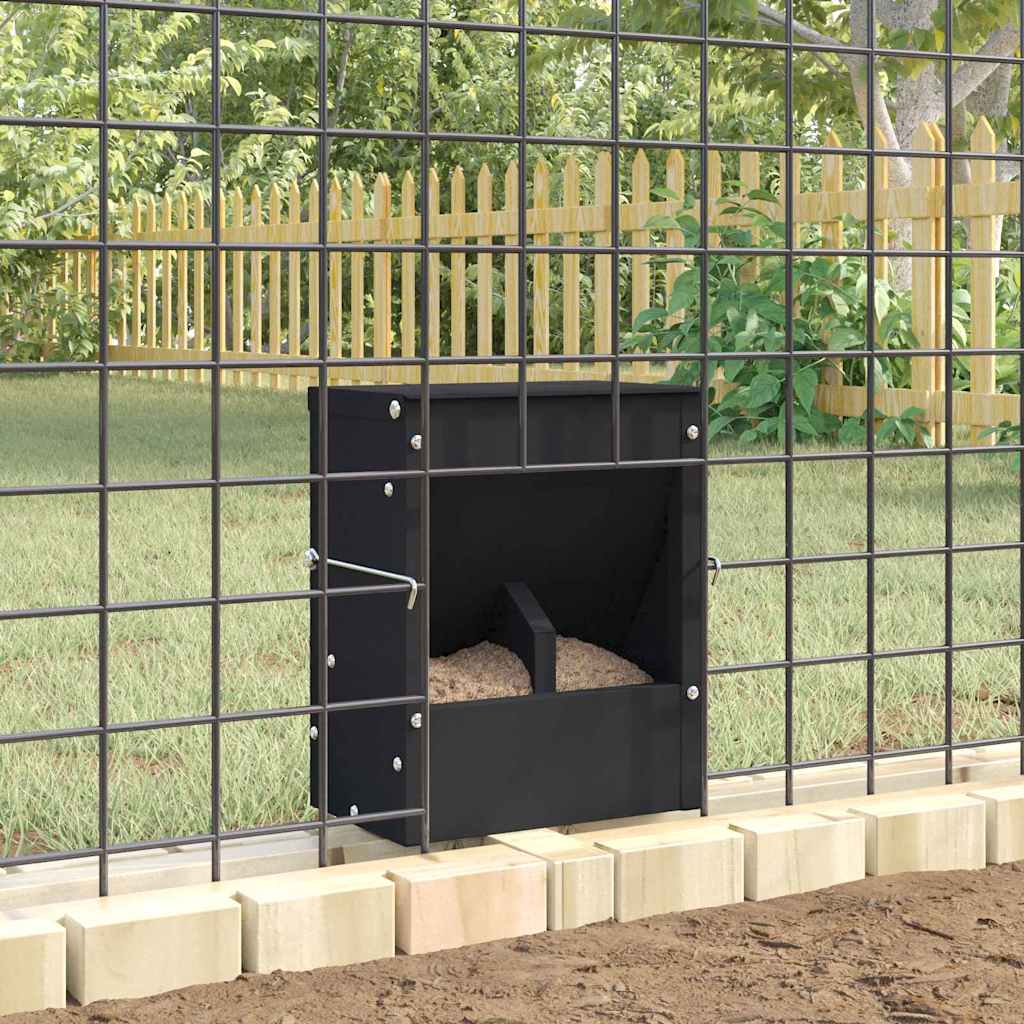 Rabbit Feeder Black 20 x 12.5 x 25 cm Cold Rolled Steel