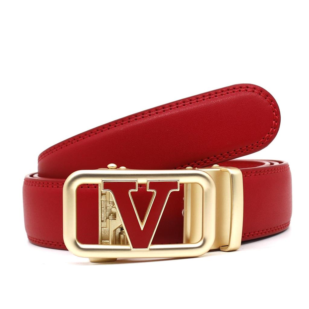 High-End Men's Genuine Leather Automatic Buckle Cowhide Belt - Versatile Fashion Accessory