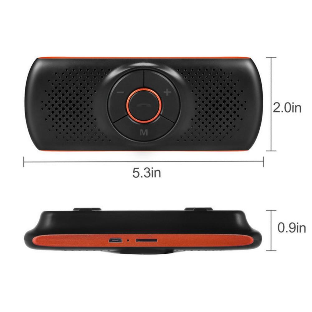 Громкая связь Bluetooth для мобильного телефона, беспроводной автомобильный комплект, адаптер музыкального плеера с задним зажимом, портативная работа с Siri/Google Assistant и т. д.