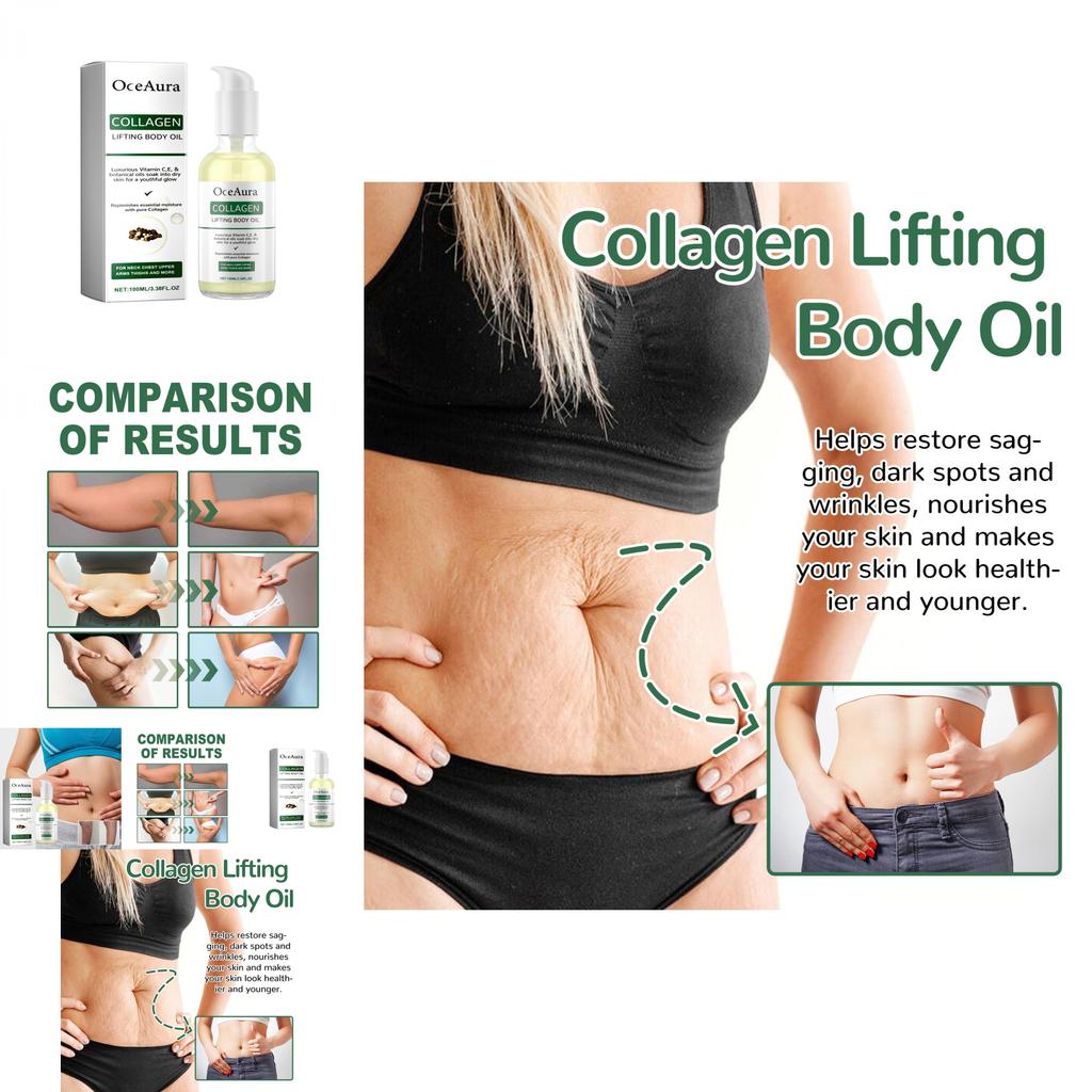 Oceaura Collagen Boosting Body Oil Hydrating Moisturizing And Firming Skin Care Solution 100ml