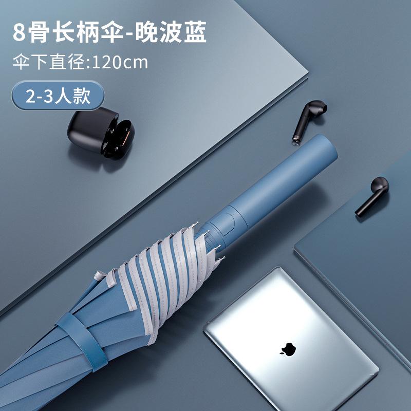 Деловой зонт с длинной ручкой для мужчин, увеличенное усиление и утолщенный большой высококлассный ветроустойчивый для мальчиков, двойной автоматический черный.