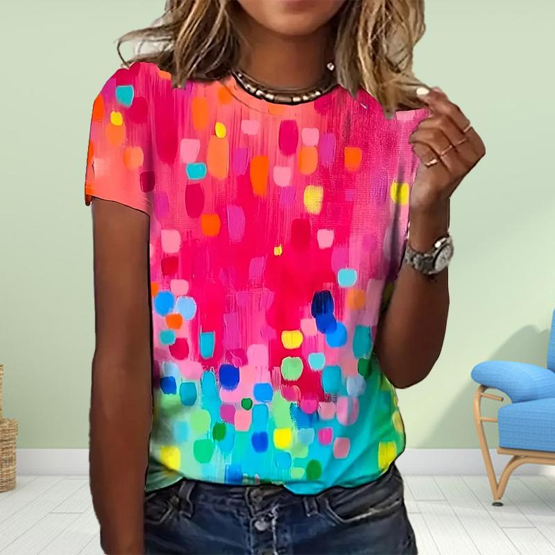 Женская летняя футболка с принтом в виде абстрактного граффити, футболки с коротким рукавом, повседневные топы с принтом