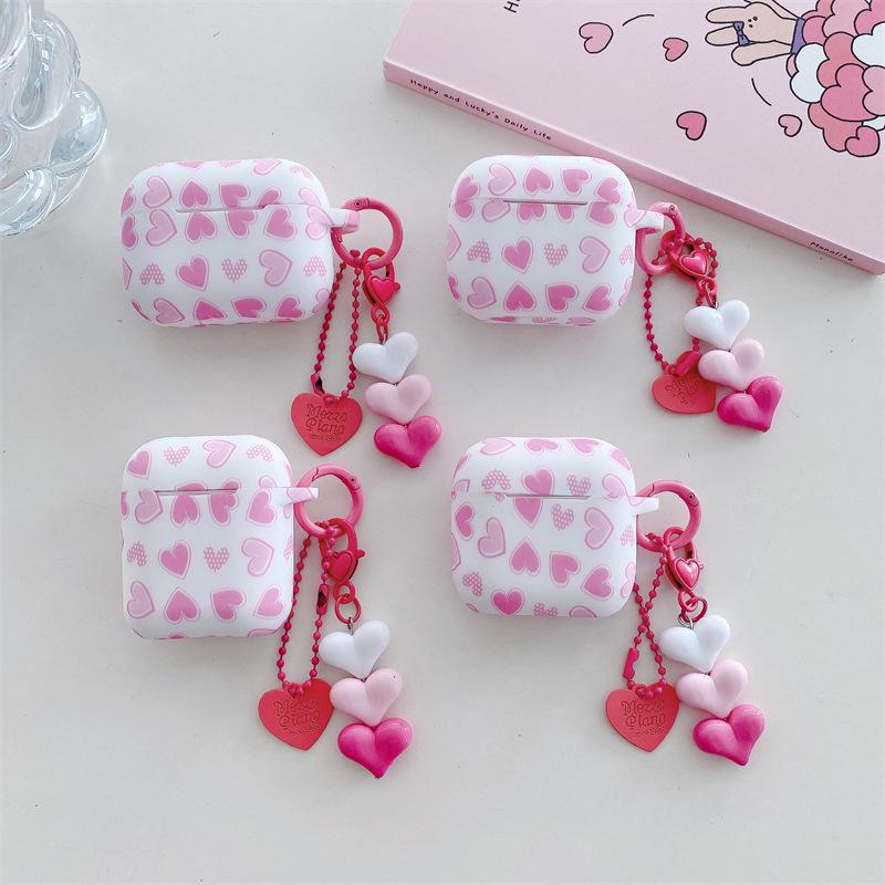ins girl powder love for AirPods 1 generation protective case second generation 1 generation pro1 apple bluetooth headset soft case