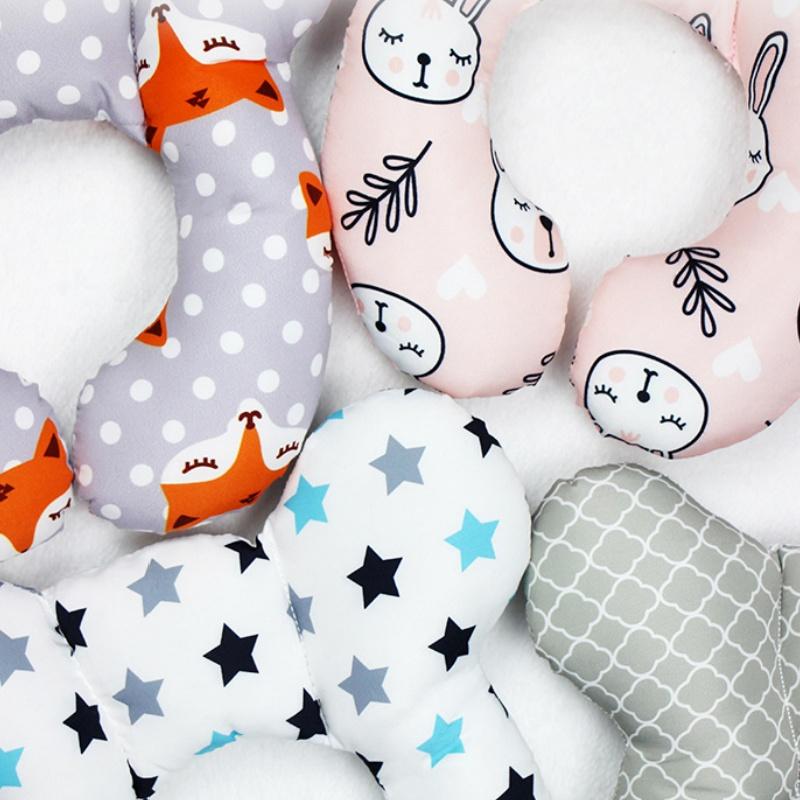 Новая детская подушка в форме буквы U с рисунком, мягкая хлопковая подушка для младенцев, подушка для путешествий в машине, многофункциональная подушка для коляски