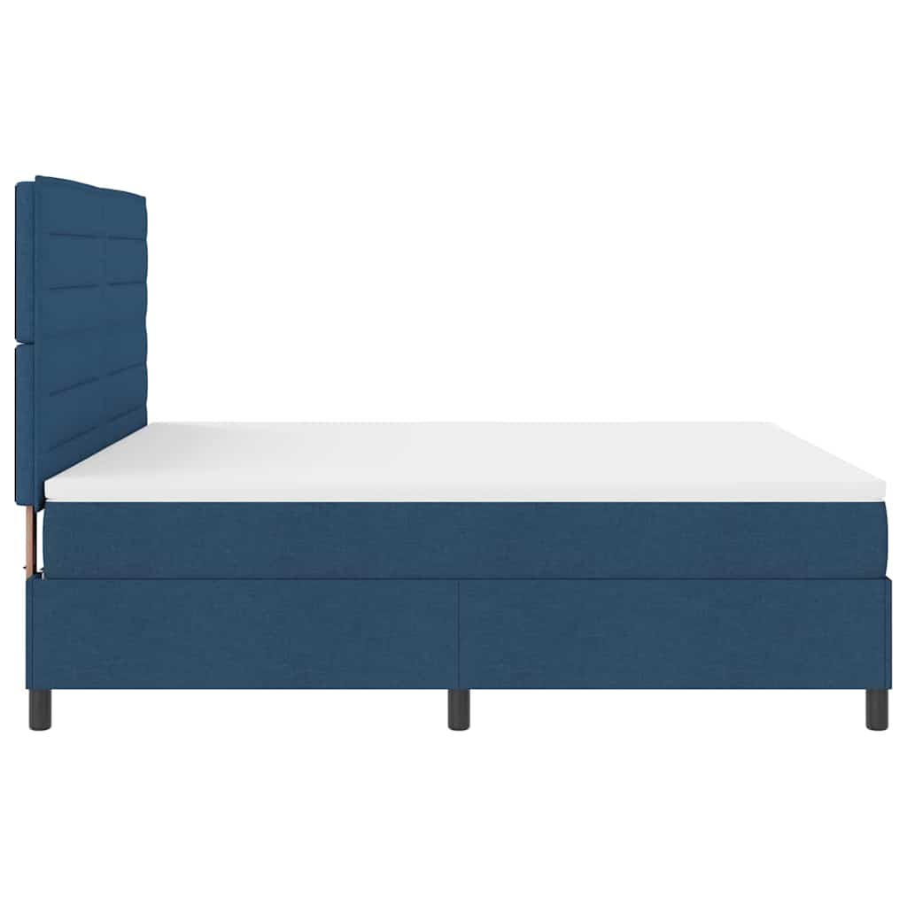 Box Spring Bed with Mattress and Blue LED Lights 180 x 200 cm Fabric