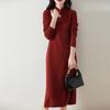 Women Sweater Dress 100% Wool MODERN NEW SAGA Turtleneck Knit Long Pullover Winter Jumpers Wool Long Dress Female