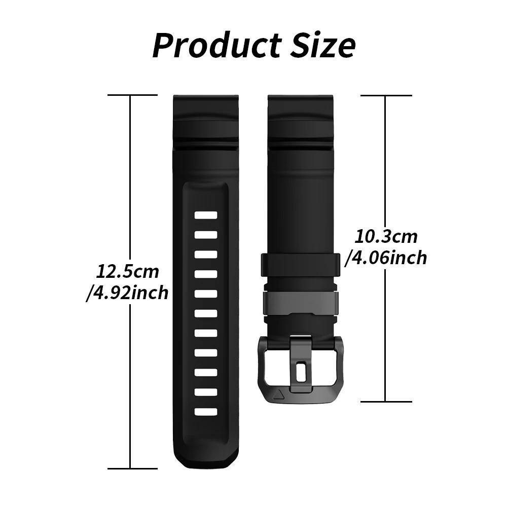 Спортивный силиконовый ремешок для часов 22/26 мм для Garmin Fenix 8Pro 8 7X/Quatix 8 7/Enduro 3 2/Forerunner 970 965 Запасной ремешок для часов