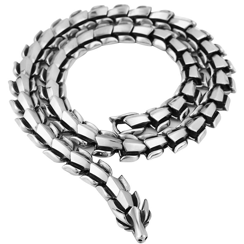 Панк-рокер, ширина 15 мм, цепочка-колье с килем дракона для мужчин, твердая нержавеющая сталь, мужские ювелирные изделия на шее, аксессуары, подарки для него