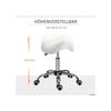 Tabouret - MUVOE - Réglable en hauteur - Rembourré - Blanc