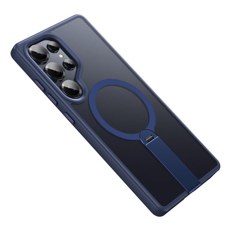 Magnetic Wireless Charging Phone Case With 360 Rotating Stand Galaxy S25 Ultra S24 Full Coverage PC Shell