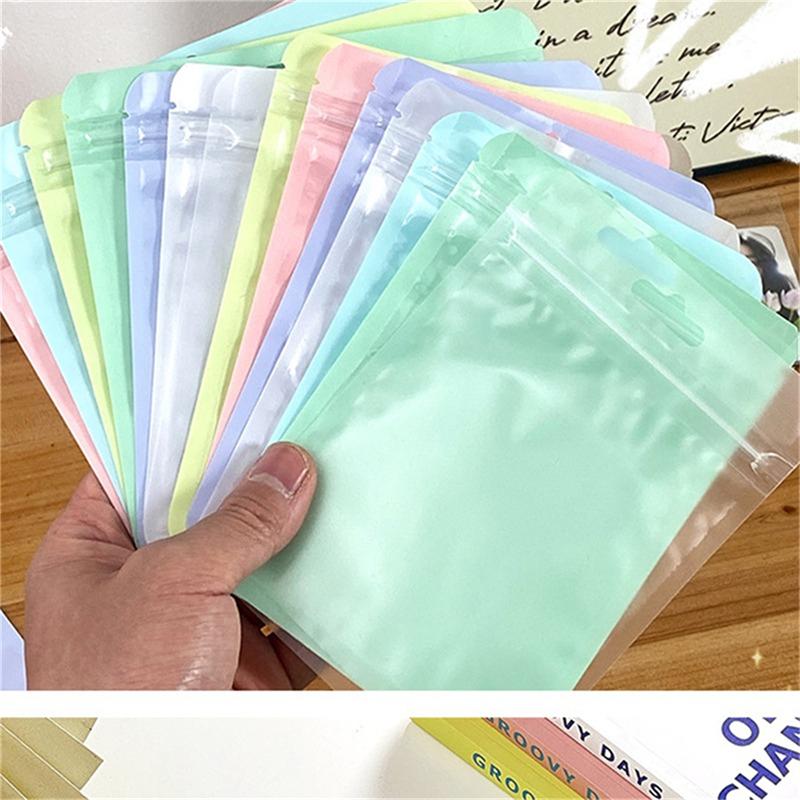 Самозапечатывающийся пакет Macarone Color, утолщенный прозрачный пакет для хранения косточек, герметичный пакет для упаковки косметических кистей