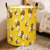 1pc, 2D Flat Printed Dirty Clothes Basket, Cute Bee Large Capacity Foldable Storage Basket, with a Sturdy Handle, Suitable for Storage In Bedrooms, Ba