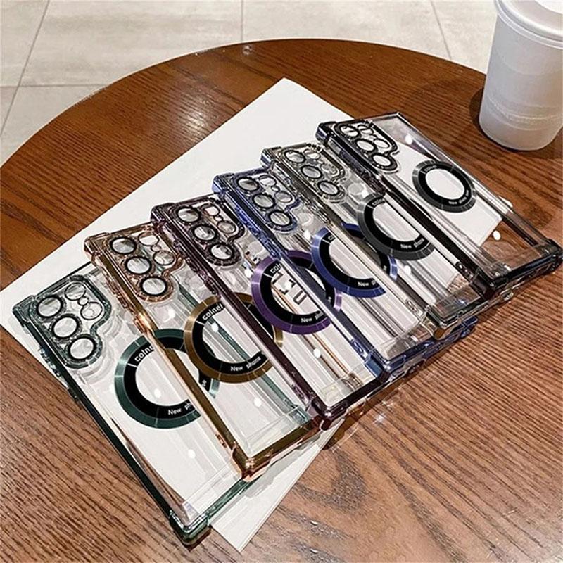 Luxury For Magsafe Plating Clear Case For Samsung Galaxy S26 S25 S24 S23 Ultra S22 Plus S21FE A36 A35 A55 A54 A53 Magnetic Cover