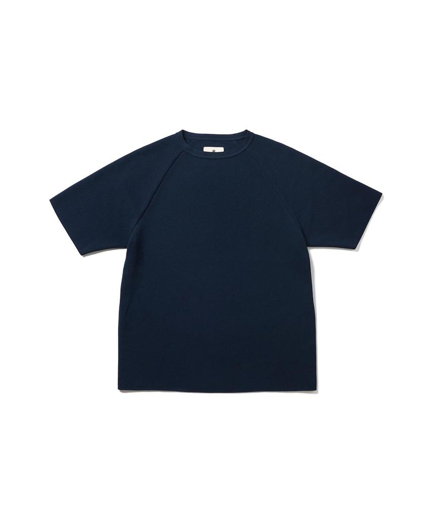 Snow Peak Knit Raglan Pullover Short Sleeve Size for Men and Women Co/Pe KN-25SU003 T-Shirt, Navy, S,