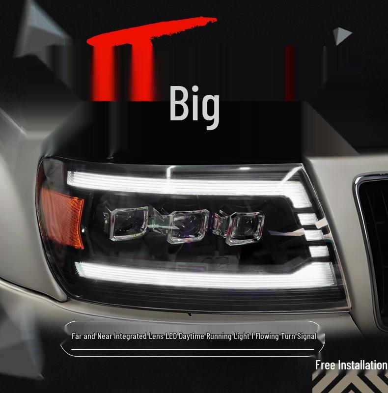 Совместимость с светодиодными прожекторными фарами со светодиодными ходовыми огнями для Jeep Grand Cherokee 1999-2004