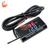 DC 12V Digital Temperature Voltmeter Meter IPX6 Waterproof for Boat Motorcycle 0.28 inch LED Display Volt Voltage Meter Tester