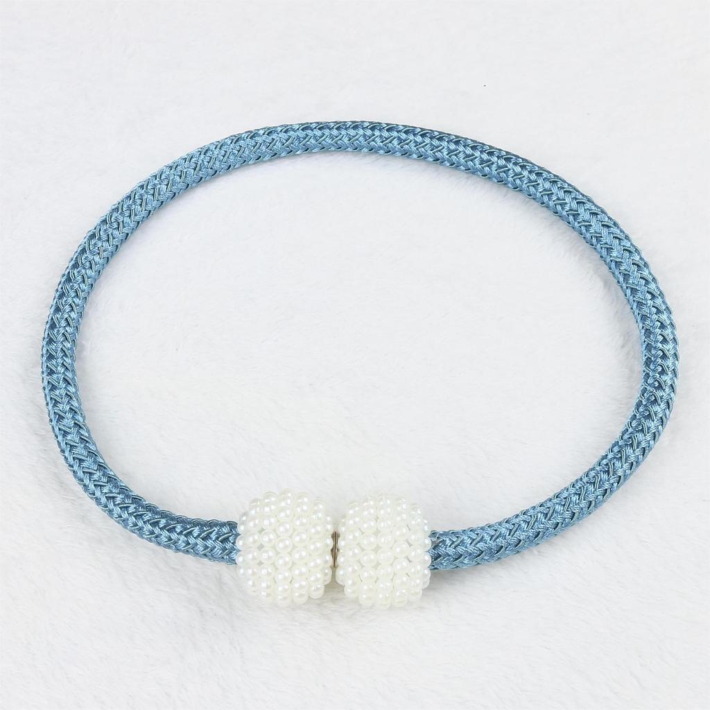 Magnetic Curtain Tiebacks Pearl Ball Home Curtain Buckle European Decoration Weave Clips Rope Straps Holder for Big Drapries