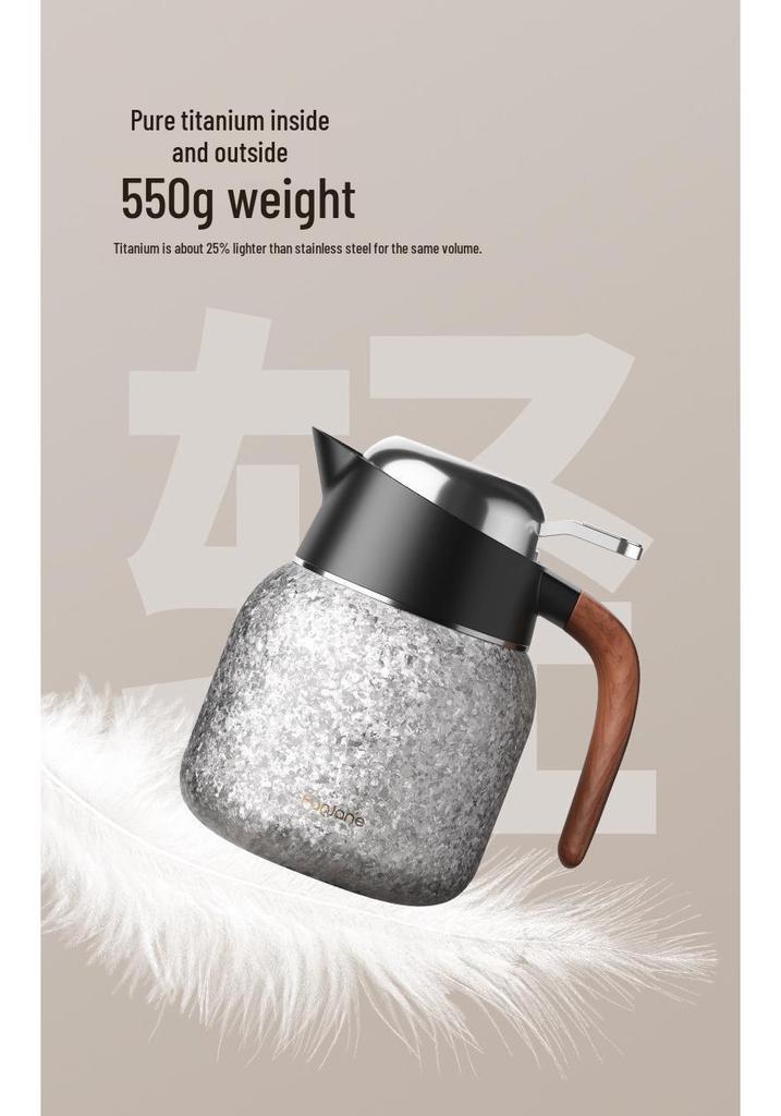 2025 Pure Titanium Stewing Teapot: Portable, Insulated, Tea-Water Separator for Brewing Old White Tea and Pu'er.