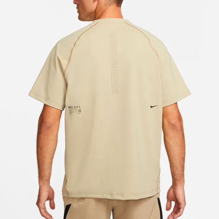 Nike Футболки мужские хаки с круглым вырезом умеренного прямого кроя DQ4819-250