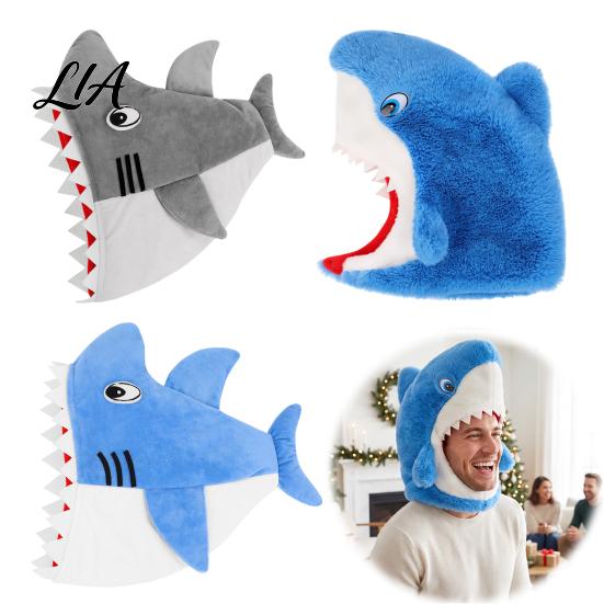 Adjustable Costume Hood for Halloween Shark Hat Mask Adults/Kids, Funny Plush Headgear, Parties Theme Photo Prop Versatile Headgear Carnival