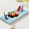 Sushi Plate Ceramic Shark Shape Sushi Tray Sushi Boat Serving Tray Creative Shark Attack Sushi Plate