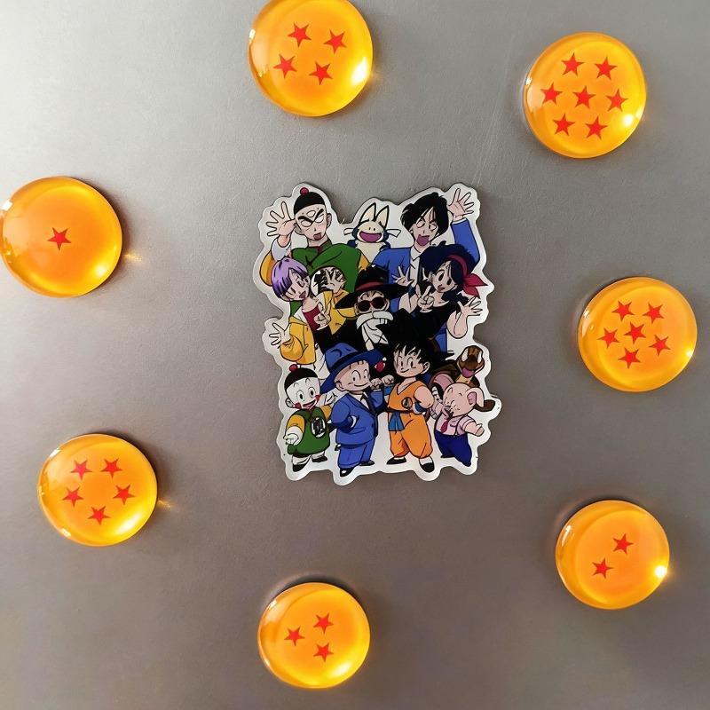 Dragon Ball Fridge Magnets 1-7 Star Anime Cartoon Creativity Round Magnets Office Whiteboard Message Home Kitchen Decor Gift