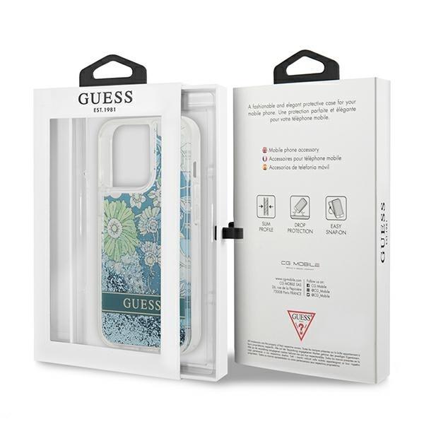 Guess Guhcp13Llflsn Iphone 13 Pro / 13 6.1 Green/Green Hardcase Flower Liquid Glitter