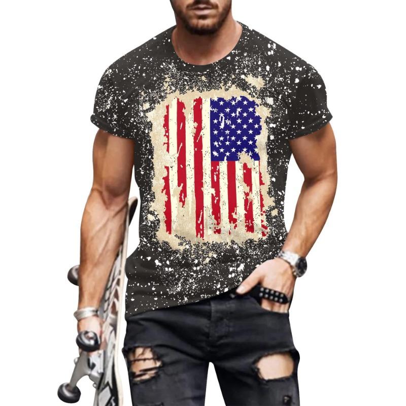 Летняя мужская футболка с принтом национального флага, круглый вырез, короткий рукав, повседневная свободная рубашка с коротким рукавом, футболки мужские