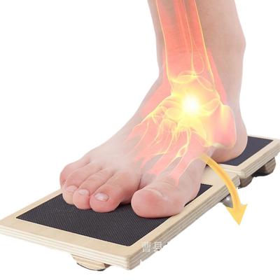 Балансировочная доска для одной стопы, тренажер для укрепления лодыжки, нескользящая деревянная качающаяся доска при растяжении, физиотерапия, корректор осанки