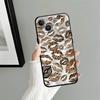 Чехол для телефона Funda для Apple iPhone 17 Pro Max 15 Pro 7 8 11 16 14 12 XR XS MAX Air 13 Леопардовый принт Арт с отпечатками губ