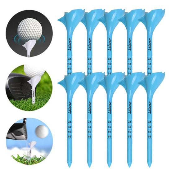 10 шт. пластиковые футболки для гольфа с наклонной вставкой 10 градусов. Красочные футболки уменьшают трение и увеличивают расстояние. Сервировочные штифты. Держатель мяча для гольфа.