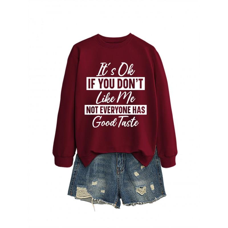 Womens Loose Fit Cotton Hoodie With Print Design Winter Casual Wear