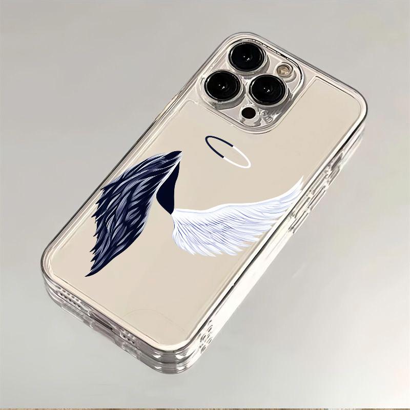 Крутой чехол-накладка с крыльями демона для iPhone 17 Air 16 15 14 13 12 11 Pro Max Plus Mini Xs X 8 7 Мягкий прозрачный чехол Fundas