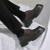Men Oxfords Black Dress Derbys Platform Elevator Shoes Formal Business Shoes Height Increase Black Thick Sole Leather Shoes