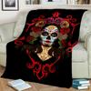 Horror Female Skull Dead Girl Gothic Blanket,Soft Throw Blanket for Home Bedroom Bed Sofa Picnic Travel Office Cover Blanket Kid