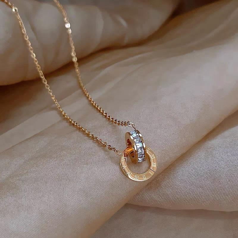 Ожерелье из золотого кирпича для женщин, легкая роскошь, высококачественный дизайн, ниша, золотая цепочка на ключицу, новая модная цепочка