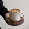 Набор Кофейных Чашек Высококачественные Изящные Чашки для Латте Ретро Грубая Керамика Нишевая Керамическая Кружка с Ложкой Чашки для Послеобеденного Чая