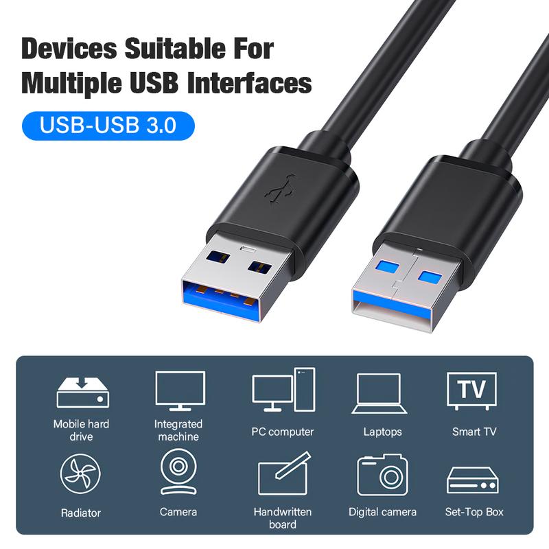 Высококачественный USB-удлинитель 0,5/5 м, кабель для передачи данных 3.0 для ноутбука, телевизора, SSD, USB 3.0, штекер-штекер, разъем для компьютера, камеры, принтера