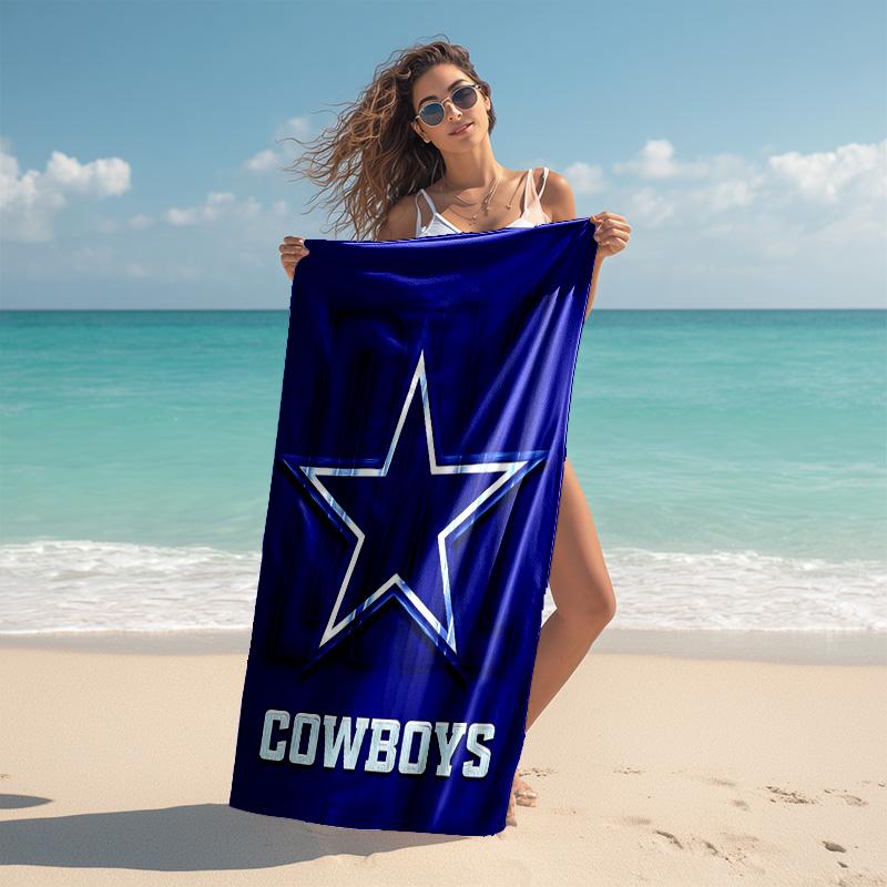 proof beach towel with Dallas Cowboys pattern - soft,absorbent,quick-drying,machine washable - perfect for swimming,camping,bathing