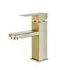Gun Gray/Brushed Gold 304 Stainless Steel Bathroom Basin Faucet Deck Mount Single Handle Single Hand Square Sink Faucets Crane
