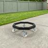 Stainless Steel Gas Cylinder Holder Movable 11.6x11.6x4.1in Rolling Tank Stand Brake Wheels Portable Gas Cylinder