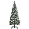 180cm Artificial Christmas Tree with 618 Branches, Berries, Pinecones, and Snowy Tips - Green Indoor Christmas Decoration
