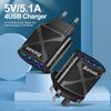 Многопортовое USB-зарядное устройство с быстрой зарядкой QC3.0, 4 порта, 5 В/9 В/12 В, Совместимо со стандартами ЕС/США/Великобритании/Австралии