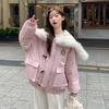 Womens Oversized Thick Puffer Coat With Faux Fur Collar Hooded Winter Jacket In Plus Sizes