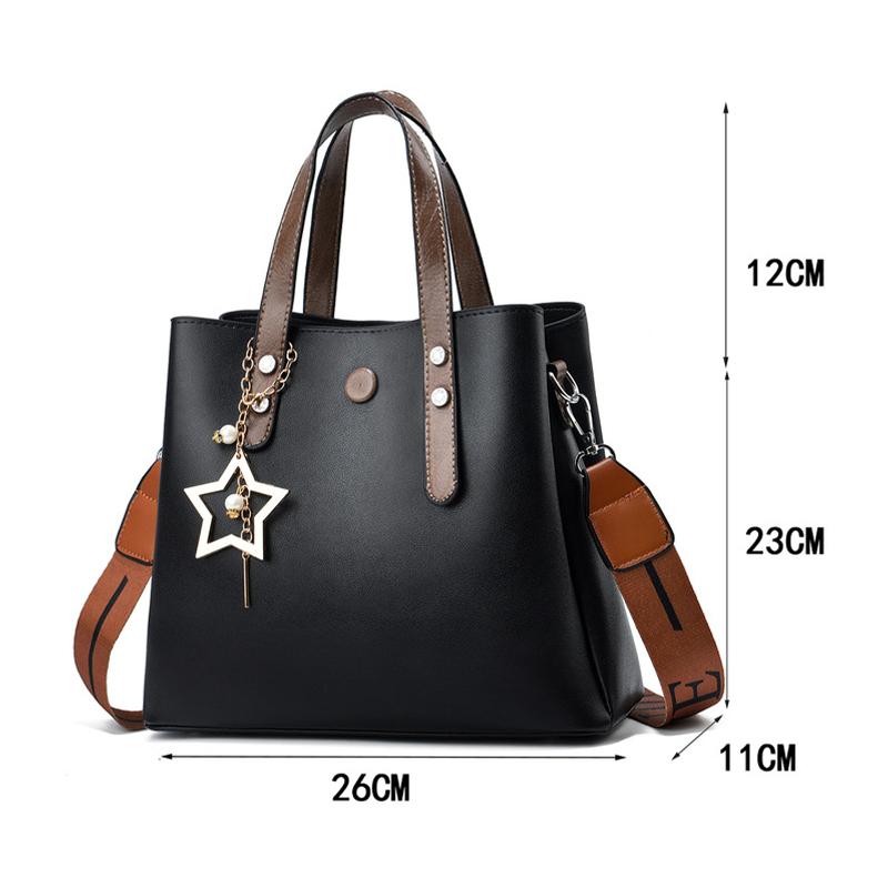 Handbag Purse For Women Satchel Tote Large Capacity PU Leather Crossbody Shoulder Bag Ladies Top-Handle Bags with Wide Strap