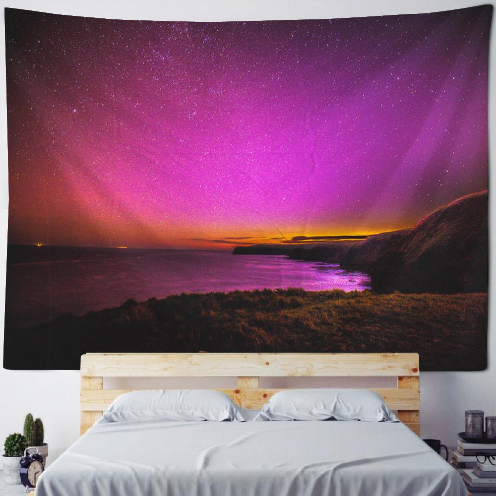 Гобелен «Звездное небо и кокосовые пальмы», Настенное полотно «Ночной лесной пейзаж», Постер-фон для гостиной, спальни, дома