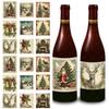 9pack Vintage Christmas Themed Sticker Labels Ideal for Winter Holiday Wine Bottle Label for Christmas Party Decorations Navidad