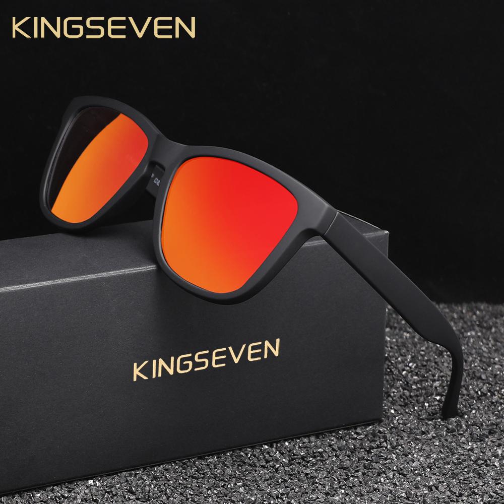 Kingseven Новые модные солнцезащитные очки для мужчин/женщин UV400 поляризованные линзы очки высокого качества классические матовые большие оправы водительские очки