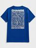 Футболка мужская из хлопка с круглым вырезом и надписью «Change Never Look Back Street Graphic», летняя свободная одежда больших размеров, дышащие фирменные футболки